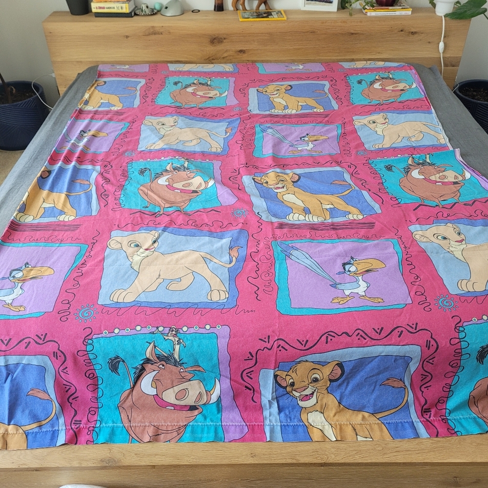 Vintage 90's Lion King flat bed sheet